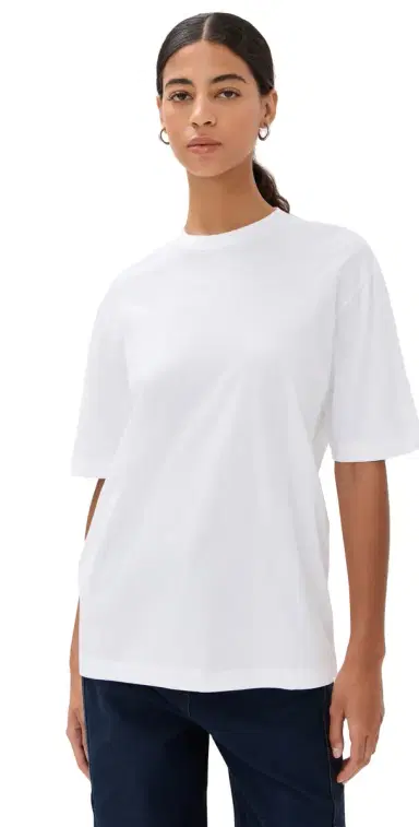 Tibi Program ock Neck T-Shirt White | Thumbnail 1 Tibi Program ock Neck T-Shirt White | Thumbnail 1