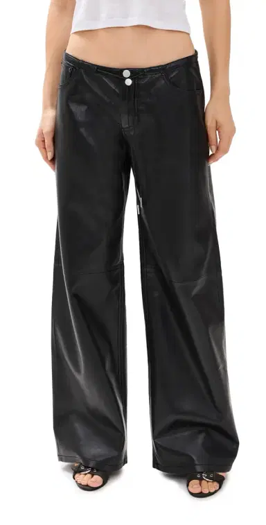 Still Here Cool Jeans in Black Leather Black Leather | Thumbnail 1 Still Here Cool Jeans in Black Leather Black Leather | Thumbnail 1