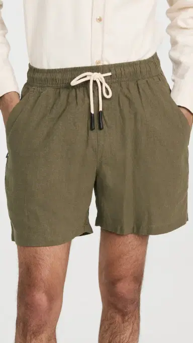 OAS Linen Shorts 5 Army | Thumbnail 2 OAS Linen Shorts 5 Army | Thumbnail 2
