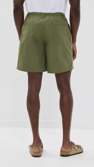 Bather Cotton Herringbone eisure Shorts 7 Olive | Thumbnail 3 Bather Cotton Herringbone eisure Shorts 7 Olive | Thumbnail 3