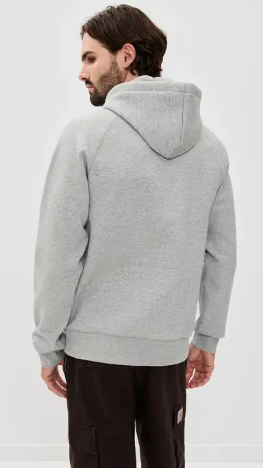 Carhartt WIP Hooded Chase Sweatshirt Grey Heather/Gold | Thumbnail 3 Carhartt WIP Hooded Chase Sweatshirt Grey Heather/Gold | Thumbnail 3