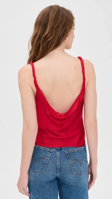 ALICE + OLIVIA Monique Twist trap Cowl Neck Tank Chili Pepper | Thumbnail 3 ALICE + OLIVIA Monique Twist trap Cowl Neck Tank Chili Pepper | Thumbnail 3