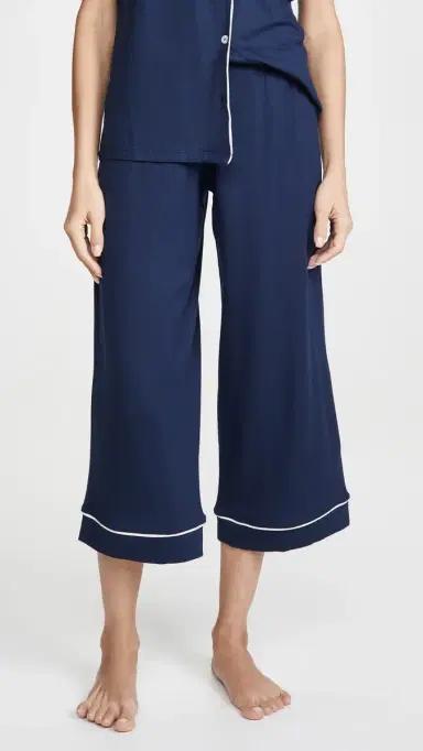 Eberjey Gisele Short Sleeve Crop Pajama et Navy/ | Thumbnail 5 Eberjey Gisele Short Sleeve Crop Pajama et Navy/ | Thumbnail 5