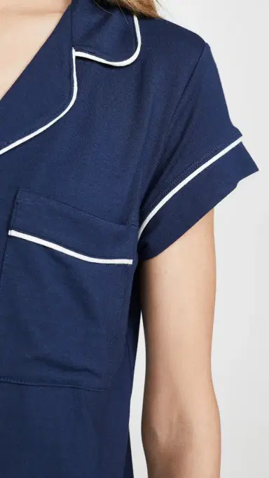 Eberjey Gisele Short Sleeve Crop Pajama et Navy/ | Thumbnail 6 Eberjey Gisele Short Sleeve Crop Pajama et Navy/ | Thumbnail 6