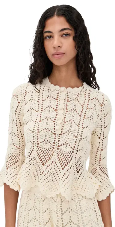 Zimmermann Awaken Lace Crochet Top Cream | Thumbnail 1 Zimmermann Awaken Lace Crochet Top Cream | Thumbnail 1