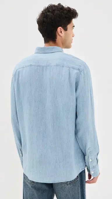 Faherty Tried and True Chambray Workshirt Vintage Indigo L | Thumbnail 3 Faherty Tried and True Chambray Workshirt Vintage Indigo L | Thumbnail 3