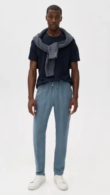 Faherty Linen Drawstring Pants Deep arine | Thumbnail 5 Faherty Linen Drawstring Pants Deep arine | Thumbnail 5