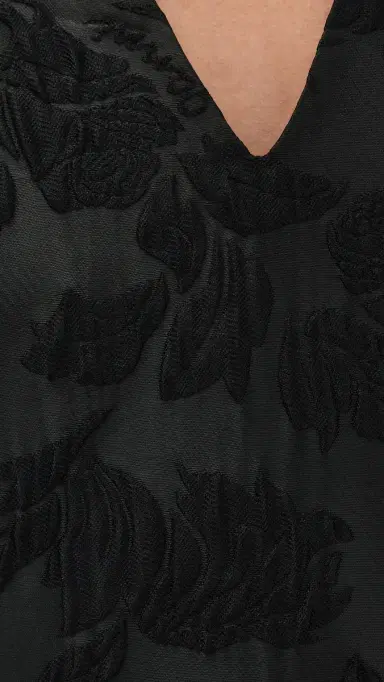 GANNI Satin Cloque Mini V Neck Dress Black | Thumbnail 6 GANNI Satin Cloque Mini V Neck Dress Black | Thumbnail 6