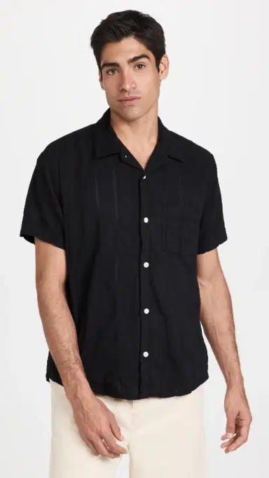 Corridor triped eersucker Shirt Black | Thumbnail 2 Corridor triped eersucker Shirt Black | Thumbnail 2
