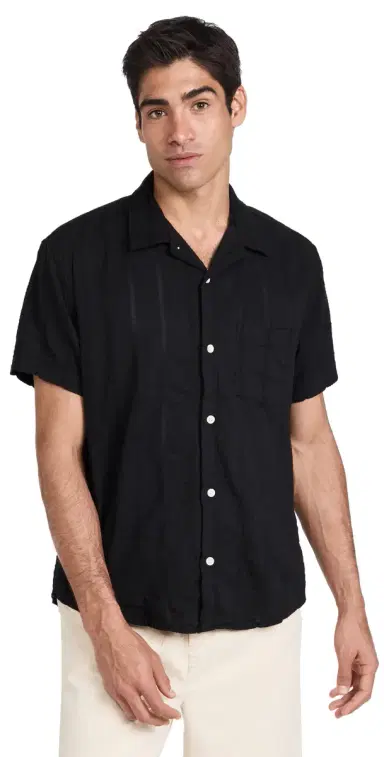 Corridor triped eersucker Shirt Black | Thumbnail 1 Corridor triped eersucker Shirt Black | Thumbnail 1