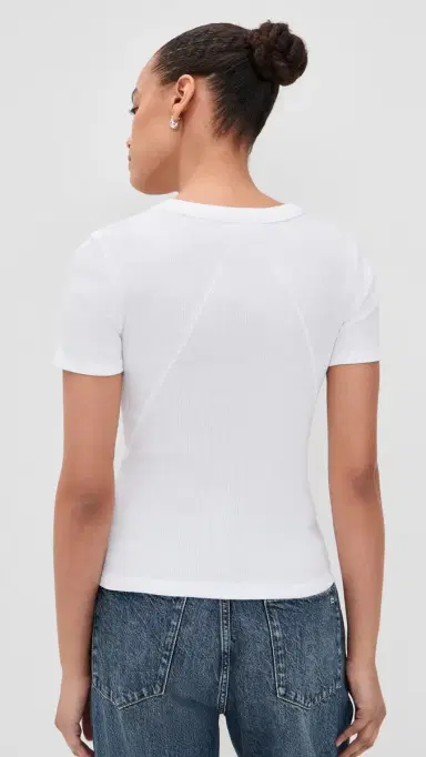 rag & bone The Essential Rib Short Sleeve Crew Tee White | Thumbnail 3 rag & bone The Essential Rib Short Sleeve Crew Tee White | Thumbnail 3