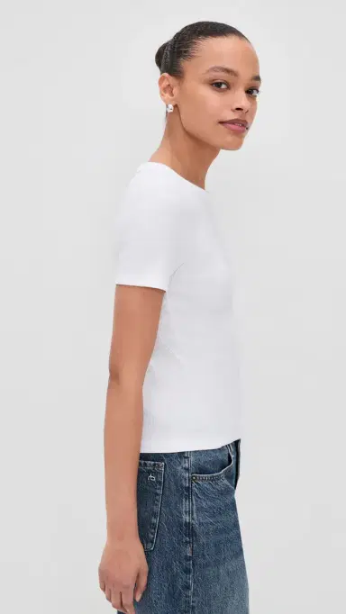 rag & bone The Essential Rib Short Sleeve Crew Tee White | Thumbnail 4 rag & bone The Essential Rib Short Sleeve Crew Tee White | Thumbnail 4