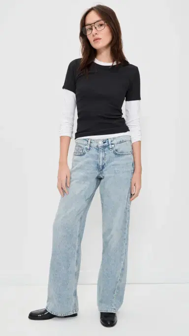 rag & bone The Essential Rib Short Sleeve Crew Tee Black | Thumbnail 5 rag & bone The Essential Rib Short Sleeve Crew Tee Black | Thumbnail 5