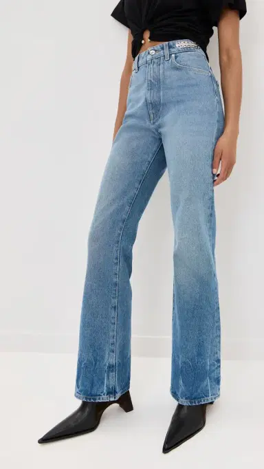 rabanne Flared Jeans Embellished with 1969 Discs Denim Stone | Thumbnail 2 rabanne Flared Jeans Embellished with 1969 Discs Denim Stone | Thumbnail 2