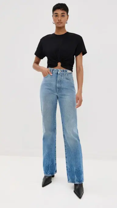rabanne Flared Jeans Embellished with 1969 Discs Denim Stone | Thumbnail 5 rabanne Flared Jeans Embellished with 1969 Discs Denim Stone | Thumbnail 5