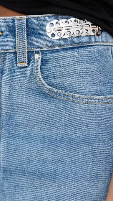 rabanne Flared Jeans Embellished with 1969 Discs Denim Stone | Thumbnail 6 rabanne Flared Jeans Embellished with 1969 Discs Denim Stone | Thumbnail 6