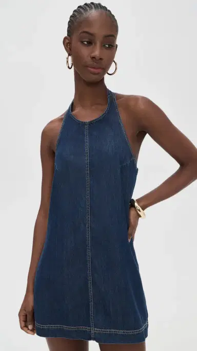 Good American Denim Halter Shift Dress Indigo1187 | Thumbnail 2 Good American Denim Halter Shift Dress Indigo1187 | Thumbnail 2