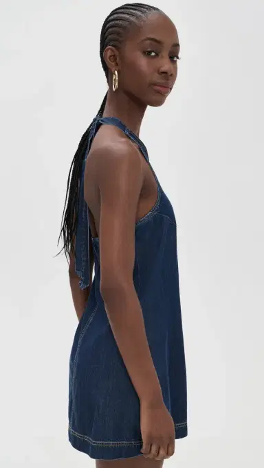 Good American Denim Halter Shift Dress Indigo1187 | Thumbnail 4 Good American Denim Halter Shift Dress Indigo1187 | Thumbnail 4