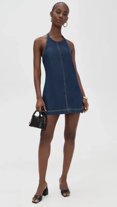 Good American Denim Halter Shift Dress Indigo1187 | Thumbnail 5 Good American Denim Halter Shift Dress Indigo1187 | Thumbnail 5