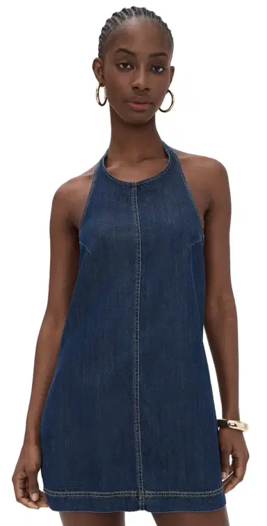 Good American Denim Halter Shift Dress Indigo1187 | Thumbnail 1 Good American Denim Halter Shift Dress Indigo1187 | Thumbnail 1
