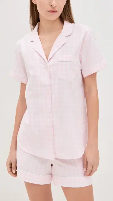Petite Plume Gingham Shorts Pajama et Pink | Thumbnail 2 Petite Plume Gingham Shorts Pajama et Pink | Thumbnail 2