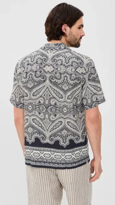 Orlebar Brown aitan Linen Carnival Shirt Night Iris | Thumbnail 3 Orlebar Brown aitan Linen Carnival Shirt Night Iris | Thumbnail 3