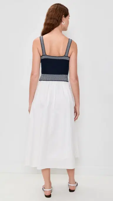 Moon River ixed edia Knit Top idi Dress Navy/Off White | Thumbnail 3 Moon River ixed edia Knit Top idi Dress Navy/Off White | Thumbnail 3