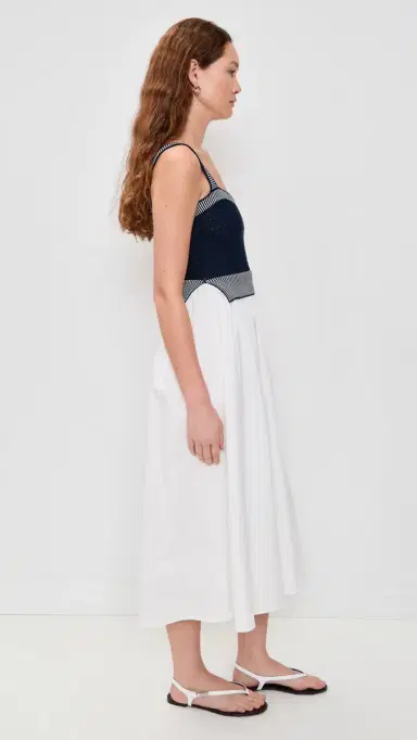 Moon River ixed edia Knit Top idi Dress Navy/Off White | Thumbnail 4 Moon River ixed edia Knit Top idi Dress Navy/Off White | Thumbnail 4