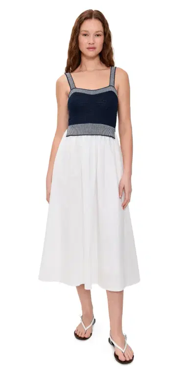 Moon River ixed edia Knit Top idi Dress Navy/Off White | Thumbnail 1 Moon River ixed edia Knit Top idi Dress Navy/Off White | Thumbnail 1
