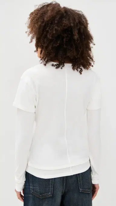 EB Denim Rory ayered ong Sleeve White | Thumbnail 3 EB Denim Rory ayered ong Sleeve White | Thumbnail 3