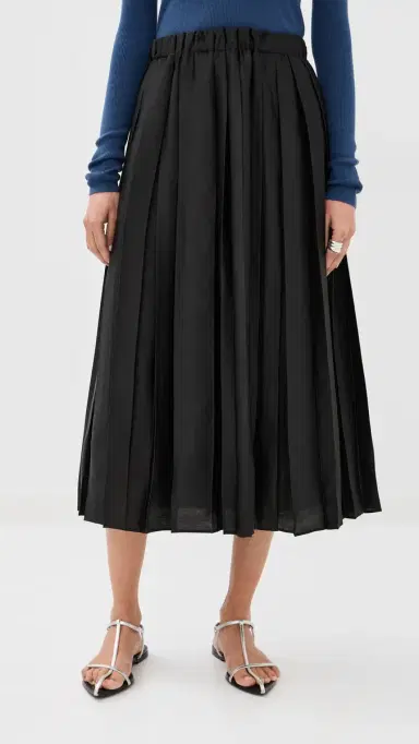 Tibi Feather Weight Pleated Pull On Skirt Black | Thumbnail 3 Tibi Feather Weight Pleated Pull On Skirt Black | Thumbnail 3
