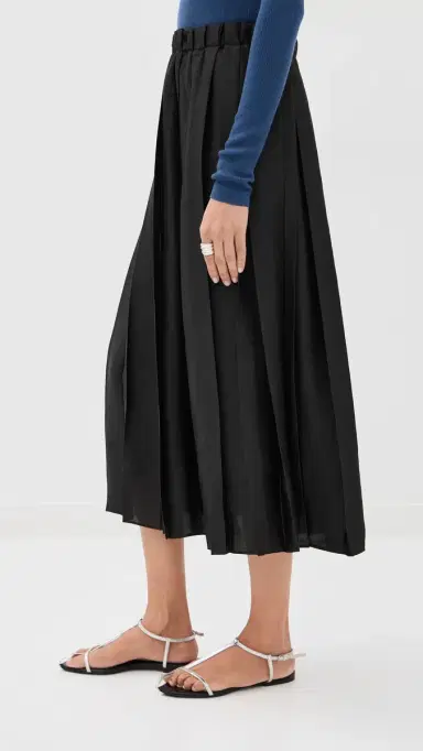 Tibi Feather Weight Pleated Pull On Skirt Black | Thumbnail 5 Tibi Feather Weight Pleated Pull On Skirt Black | Thumbnail 5