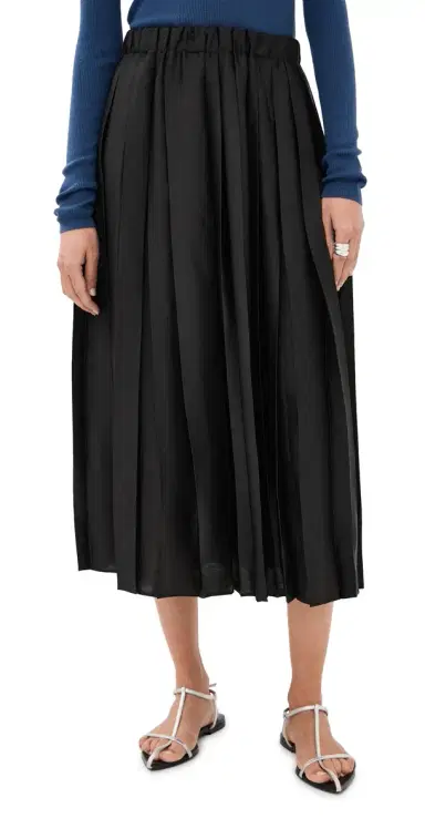 Tibi Feather Weight Pleated Pull On Skirt Black | Thumbnail 1 Tibi Feather Weight Pleated Pull On Skirt Black | Thumbnail 1