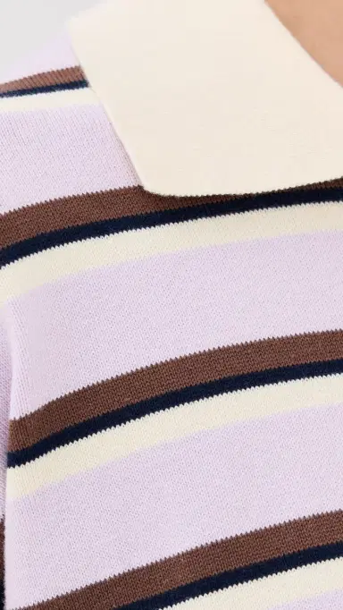 LE BOP Zadie Crop Polo Lilac tripe | Thumbnail 6 LE BOP Zadie Crop Polo Lilac tripe | Thumbnail 6