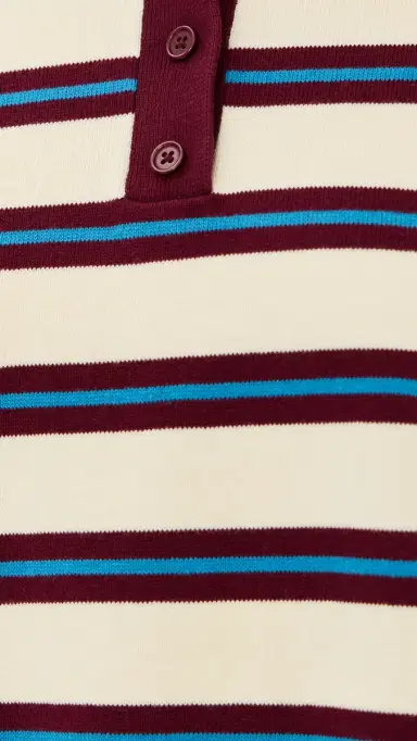 LE BOP Zadie Crop Polo Burgundy Stripe | Thumbnail 6 LE BOP Zadie Crop Polo Burgundy Stripe | Thumbnail 6