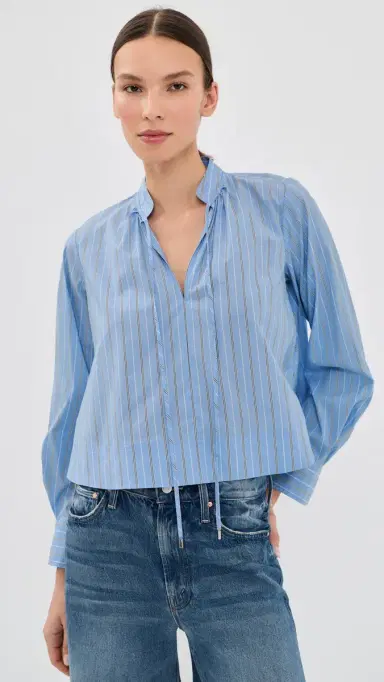 Veronica Beard Kaits Blouse Ice Blue Multi | Thumbnail 2 Veronica Beard Kaits Blouse Ice Blue Multi | Thumbnail 2