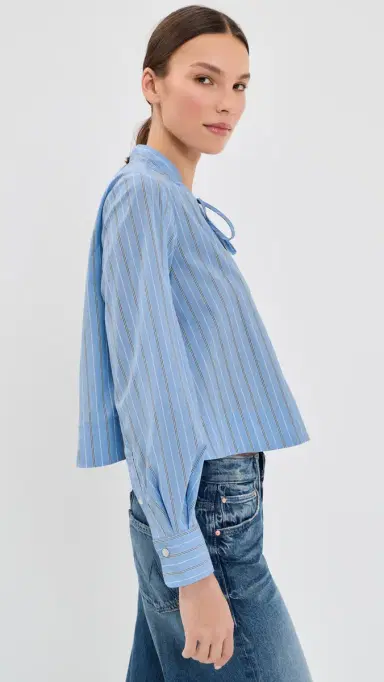 Veronica Beard Kaits Blouse Ice Blue Multi | Thumbnail 4 Veronica Beard Kaits Blouse Ice Blue Multi | Thumbnail 4