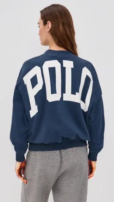 Polo Ralph Lauren Vintage Fleece Knit Long Sleeve Crew Neck Newport Navy | Thumbnail 3 Polo Ralph Lauren Vintage Fleece Knit Long Sleeve Crew Neck Newport Navy | Thumbnail 3