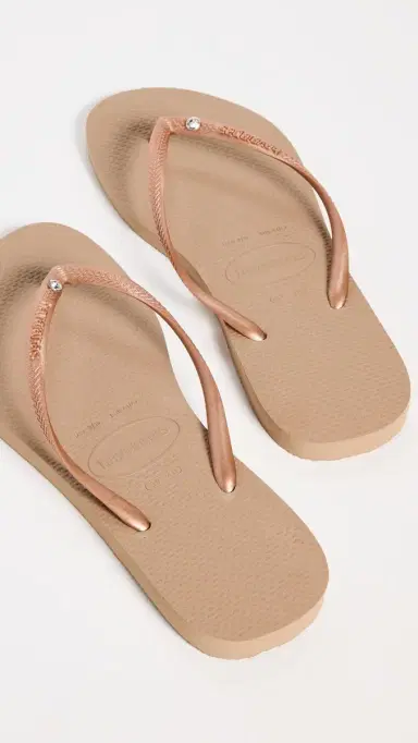 Havaianas Slim Crystal Flip Flops Rose Gold | Thumbnail 4 Havaianas Slim Crystal Flip Flops Rose Gold | Thumbnail 4