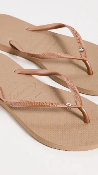 Havaianas Slim Crystal Flip Flops Rose Gold | Thumbnail 6 Havaianas Slim Crystal Flip Flops Rose Gold | Thumbnail 6