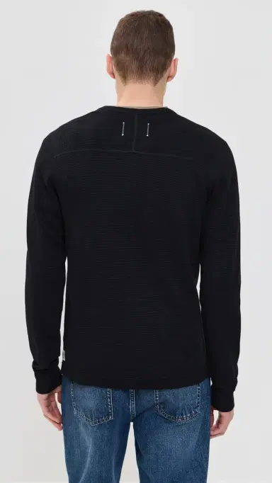 Reigning Champ Lightweight Waffle Standard Henley Black | Thumbnail 3 Reigning Champ Lightweight Waffle Standard Henley Black | Thumbnail 3