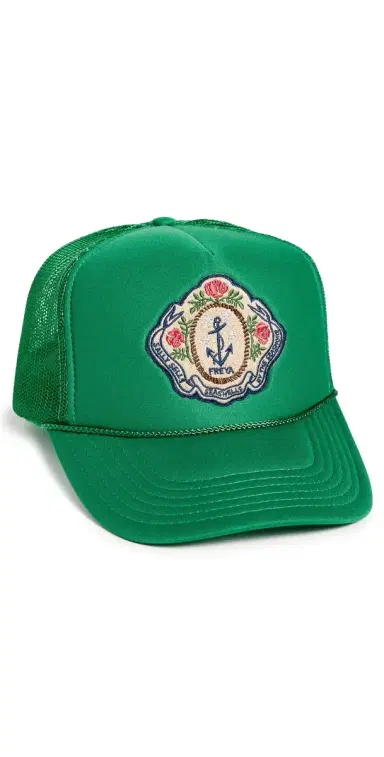Freya Trucker Hat, Sally Sells Seashells Green One Size | Thumbnail 1 Freya Trucker Hat, Sally Sells Seashells Green One Size | Thumbnail 1