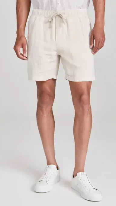 Faherty Essential Linen Drawstring Shorts 6 Weathered and | Thumbnail 2 Faherty Essential Linen Drawstring Shorts 6 Weathered and | Thumbnail 2