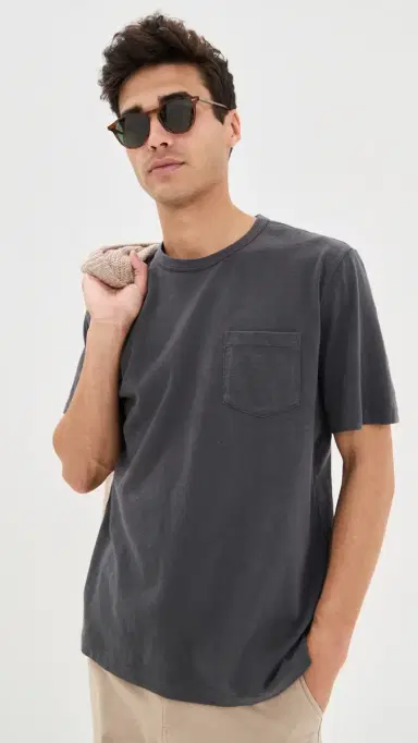 Faherty Sunwashed Pocket Tee Graphite | Thumbnail 2 Faherty Sunwashed Pocket Tee Graphite | Thumbnail 2