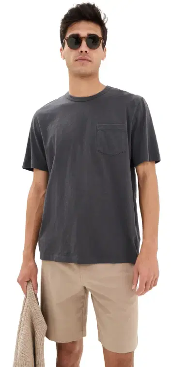 Faherty Sunwashed Pocket Tee Graphite | Thumbnail 1 Faherty Sunwashed Pocket Tee Graphite | Thumbnail 1
