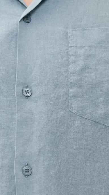 Frescobol Carioca Angelo GD Linen Short Sleeve Shirt Coastal Blue | Thumbnail 6 Frescobol Carioca Angelo GD Linen Short Sleeve Shirt Coastal Blue | Thumbnail 6