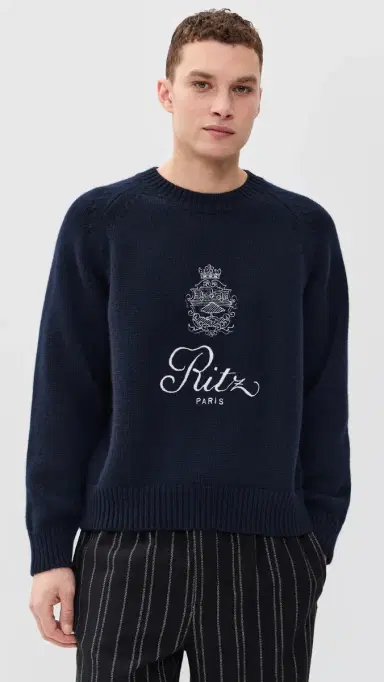 Frame Ritz Unisex Cashmere Sweater Navy M | Thumbnail 4 Frame Ritz Unisex Cashmere Sweater Navy M | Thumbnail 4