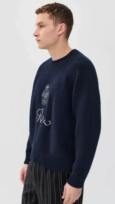 Frame Ritz Unisex Cashmere Sweater Navy M | Thumbnail 6 Frame Ritz Unisex Cashmere Sweater Navy M | Thumbnail 6