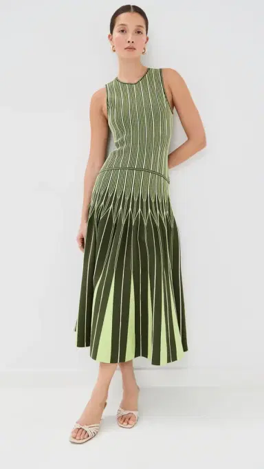 SIMKHAI Oaklen Midi Dress Pine Multi | Thumbnail 2 SIMKHAI Oaklen Midi Dress Pine Multi | Thumbnail 2