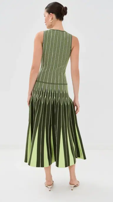 SIMKHAI Oaklen Midi Dress Pine Multi | Thumbnail 3 SIMKHAI Oaklen Midi Dress Pine Multi | Thumbnail 3
